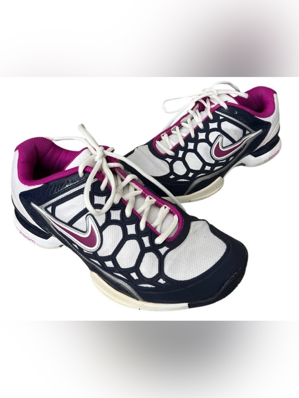 Nike Ortholite Zoom Breath 2K1 women’s 9 blue, silver & purple running shoes